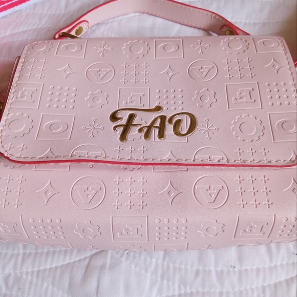 FA Blush Pink Crossbody Bag with Patterned Strap - Picture 2 of 5